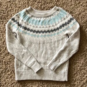Banana Republic XS Gray Blue Fair Isle Patterned Women's Sweater